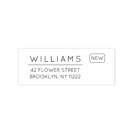 移動。新しいアドレス。ミニマルタイポグラフィ01. ラバースタンプ (インプリント)