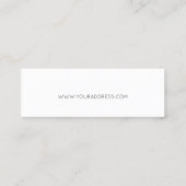 移動。新しいアドレス。ミニマルタイポグラフィ01a。 スキニー名刺 (裏面)