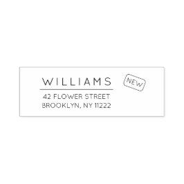 移動。新しいアドレス。ミニマルタイポグラフィ01a。 セルフインキングスタンプ