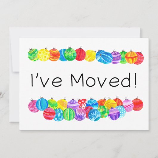 移動/新しいアドレス、水彩ボーブル 招待状 (正面)