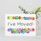 移動/新しいアドレス、水彩ボーブル 招待状 (スタンド正面)