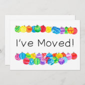 移動/新しいアドレス、水彩ボーブル 招待状 (正面/裏面)