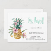 移動,緑,フローラPineapple新しいアドレス 案内ポストカード (正面/裏面)