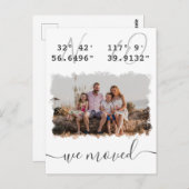 「移動」緯度・経度ファミリー写真移動 ポストカード (正面/裏面)