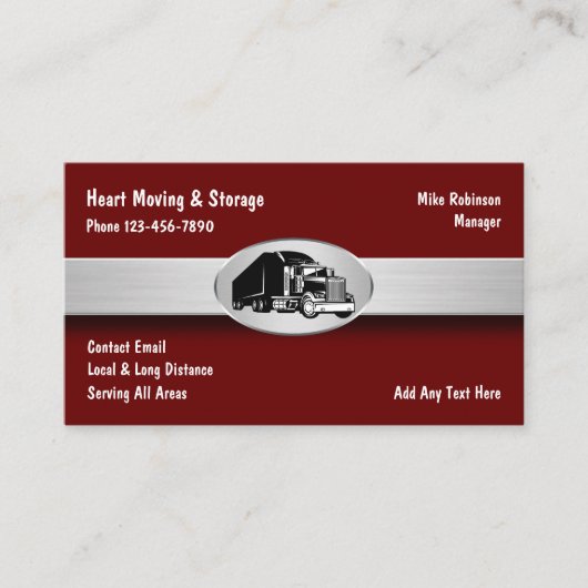 移最高の動・保管トラック輸送サービス 名刺 (正面)