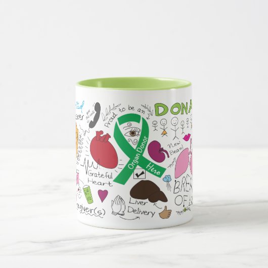 移植お洒落臓器提供者 マグカップ (中央)