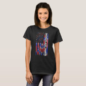 移植ナース看護絞り染め米国国旗4日 Tシャツ (正面フル)
