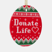 移植ライフニットのクリスマスセーター セラミックオーナメント (右)