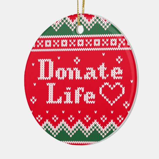 移植ライフニットのクリスマスセーター セラミックオーナメント (左)