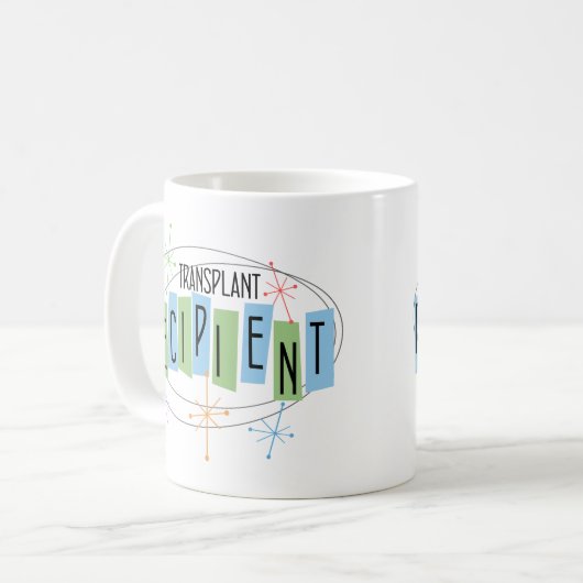 移植レシピエントのコーヒーティーまたはホットチョコレート コーヒーマグカップ (正面左)