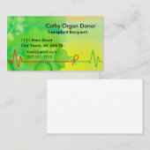 移植レシピエントの緑の黄色の水色 名刺 (正面/裏面)