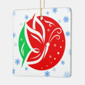 移植レシピエント蝶クリスマスカスタム セラミックオーナメント (左)