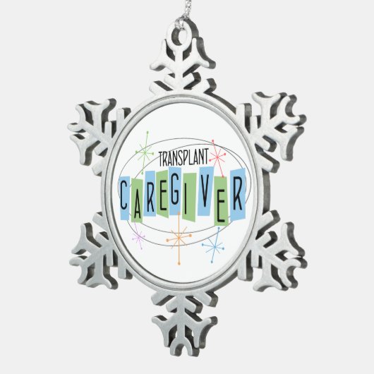 移植介護者 スノーフレークピューターオーナメント (右)