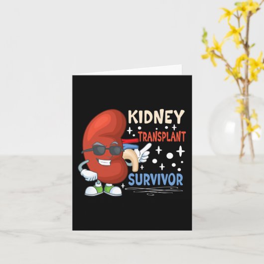 移植手術腎臓臓腎臓病 カード (黄色い花)