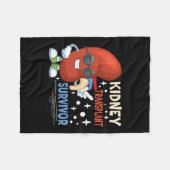 移植手術腎臓臓腎臓病 フリースブランケット (正面(横))