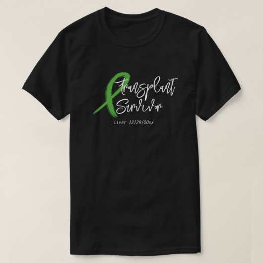 移植生存者グリーンリボントレンディーカスタム Tシャツ (デザイン正面)
