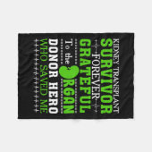 移植生存者臓器腎臓臓供与者1 フリースブランケット (正面(横))