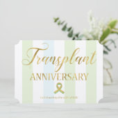 移植記念日金ゴールド&グリーンフラットカード サンキューカード (スタンド正面)