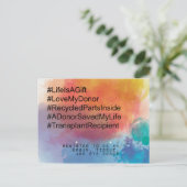 移植、リサイクル部品、私のドナーを愛 ポストカード (スタンド正面)