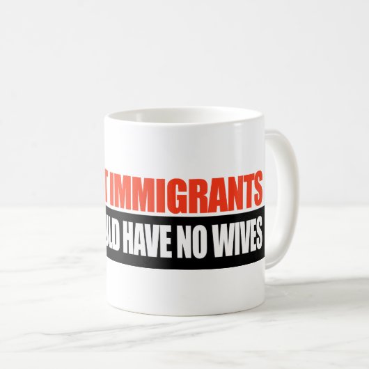 移民がなければトランプは妻を持たないだろう – .png コーヒーマグカップ (正面右)