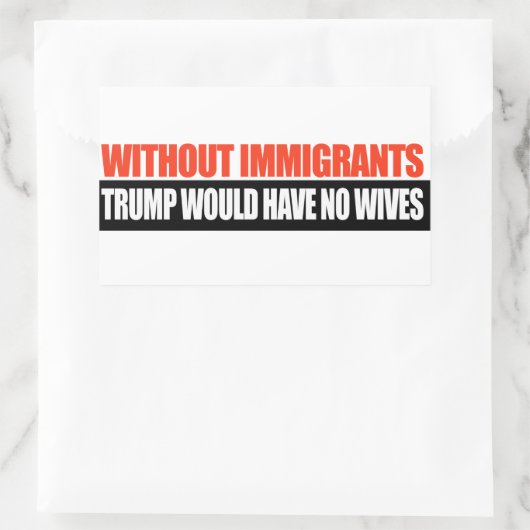 移民がなければトランプは妻を持たないだろう – .png 長方形シール (バッグ)