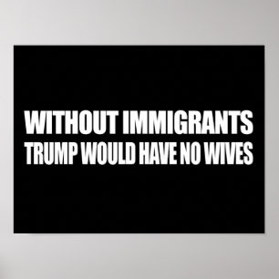移民がなければ、トランプは妻を持たないだろう – 。 ポスター