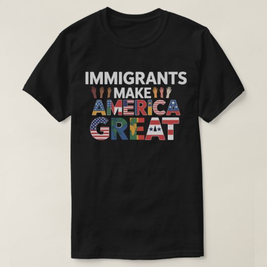 移民がアメリカをより良くする 2025 | 移民支持 Tシャツ (デザイン正面)