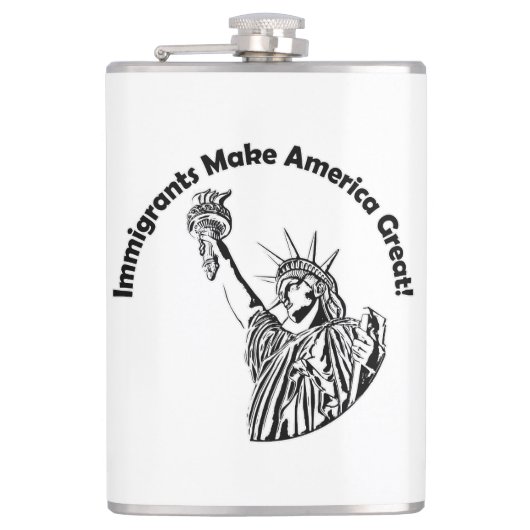移民がアメリカを作素晴らしる フラスク (正面)
