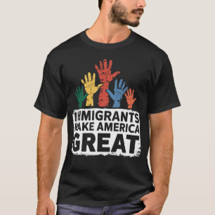移民がアメリカを作素晴らしる Tシャツ