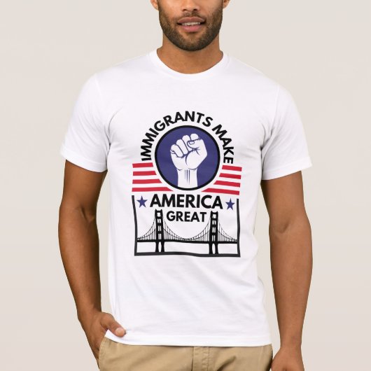 移民がアメリカを作素晴らしる Tシャツ (正面)