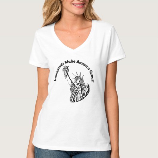 移民がアメリカを作素晴らしる Tシャツ (正面)