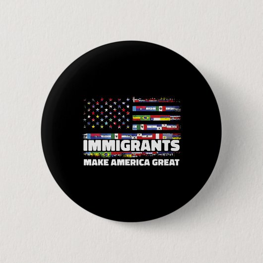 移民がアメリカを偉大にする メキシコ アメリカ 缶バッジ (正面)