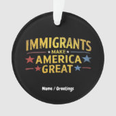 移民がアメリカ素晴らしの祝平等を実現 オーナメント (正面)