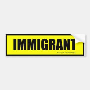 移民のバンパーステッカー-黄色 バンパーステッカー