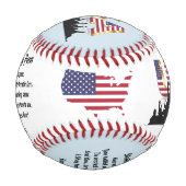 移民の国,自由の詩の像 野球ボール (裏面)
