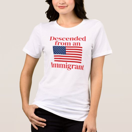 移民の子孫（カスタマイズ可能） トライブレンドＴシャツ (正面)