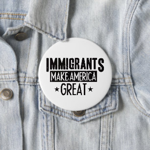 移民はアメリカを素晴らしくさせます 缶バッジ