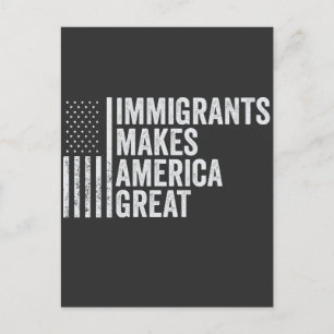 移民はアメリカ国旗素晴らしのアンチトランプ シーズンポストカード