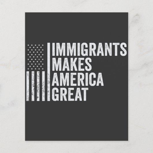 移民はアメリカ国旗素晴らしのアンチトランプ チラシ (正面)