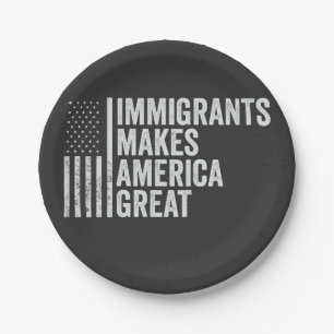 移民はアメリカ国旗素晴らしのアンチトランプ ペーパープレート
