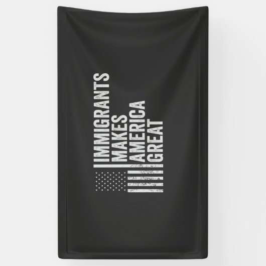 移民はアメリカ国旗素晴らしのアンチトランプ 横断幕 (縦)