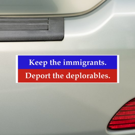 移民を保って下さい。 deplorables.を追放して下さい バンパーステッカー (車上)