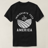 移民ア食べ物を与えメリカ Tシャツ (デザイン正面)