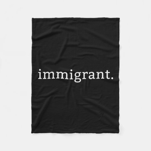 移民シンプルアンチトランプアンチ フリースブランケット (正面)