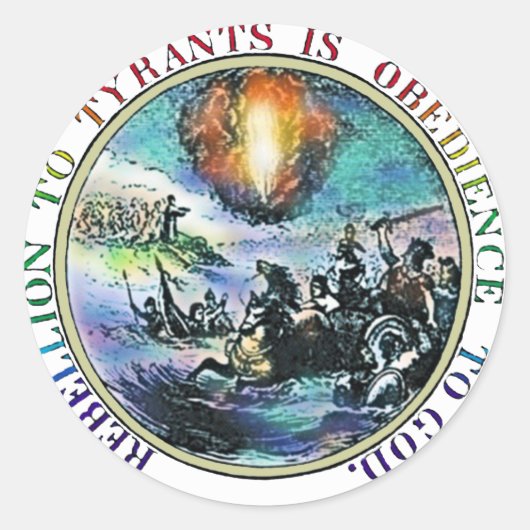 移民党への反逆ステッカーパック ラウンドシール (正面)