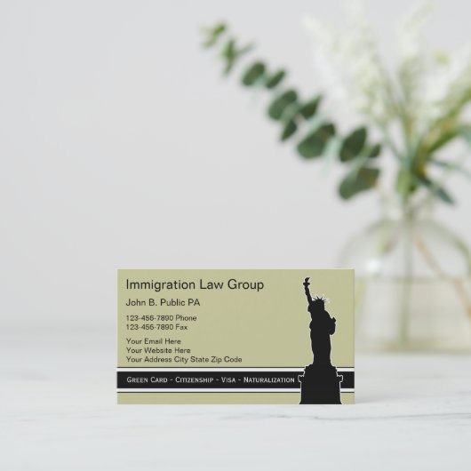 移民弁護士名刺 名刺 (スタンド正面)