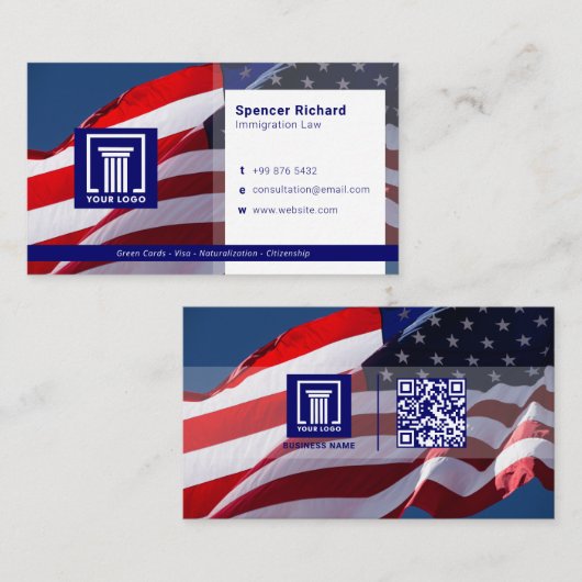 移民弁護士 |モダン | 名刺 (正面/裏面)