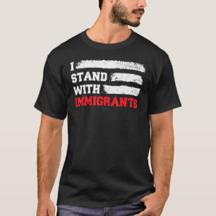 移民服を持つIスタンドUsa国旗Tアメリカ Tシャツ