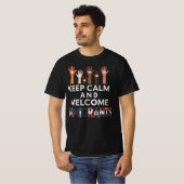 移民歓迎 Keep Calm | 積極的な移民受け入れ Tシャツ (正面フル)