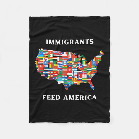 移民食べ物を与えアメリカ難民自由主義の権Ant フリースブランケット (正面)